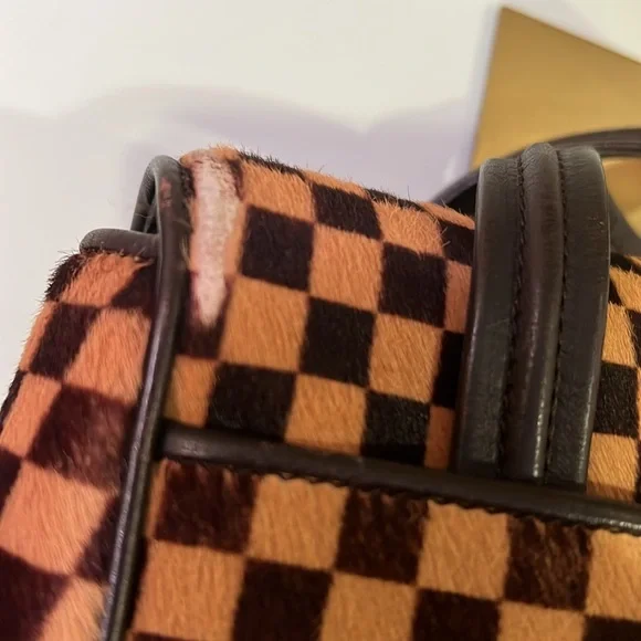 Louis Vuitton LV Damier Sauvage Pony Hair Handbag w COA - edge and corner wear - Picture 16 of 17